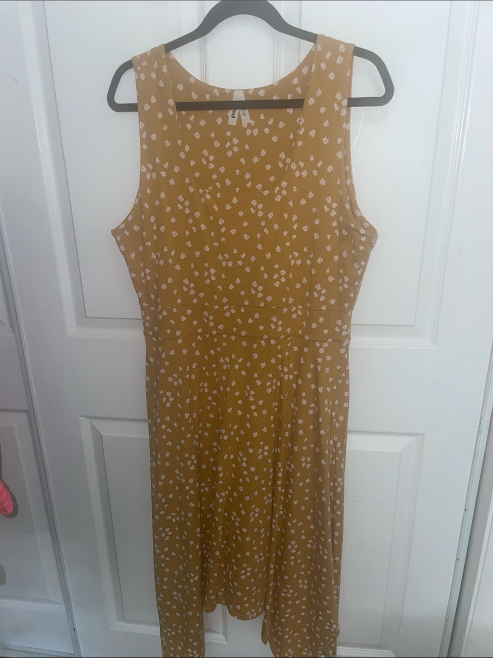 Pact Mustard Yellow Sleeveless Floral Dress